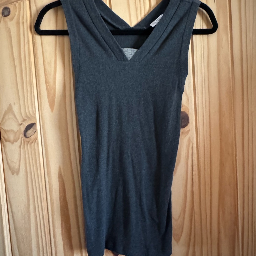 Brunello Cucinelli Charcoal Monili Tank Top